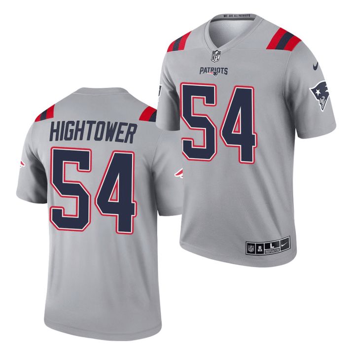 Men New England Patriots 54 Hightower Nike Grey Inverted Legend NFL Jersey